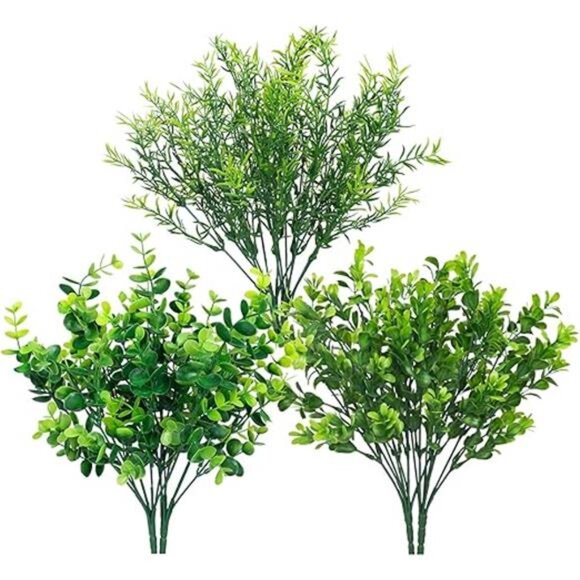 6 Bundles Artificial Greenery Stems Mixed Fake Plants Eucalyptus Rosemary Stems - Picture 7 of 7